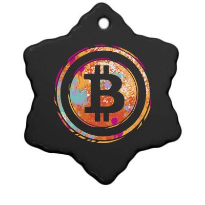 Bitcoin Retro Crypto Ceramic Star Ornament