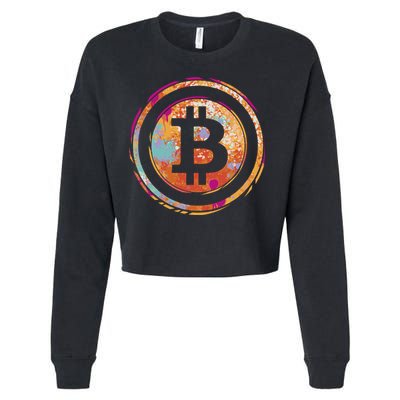 Bitcoin Retro Crypto Cropped Pullover Crew