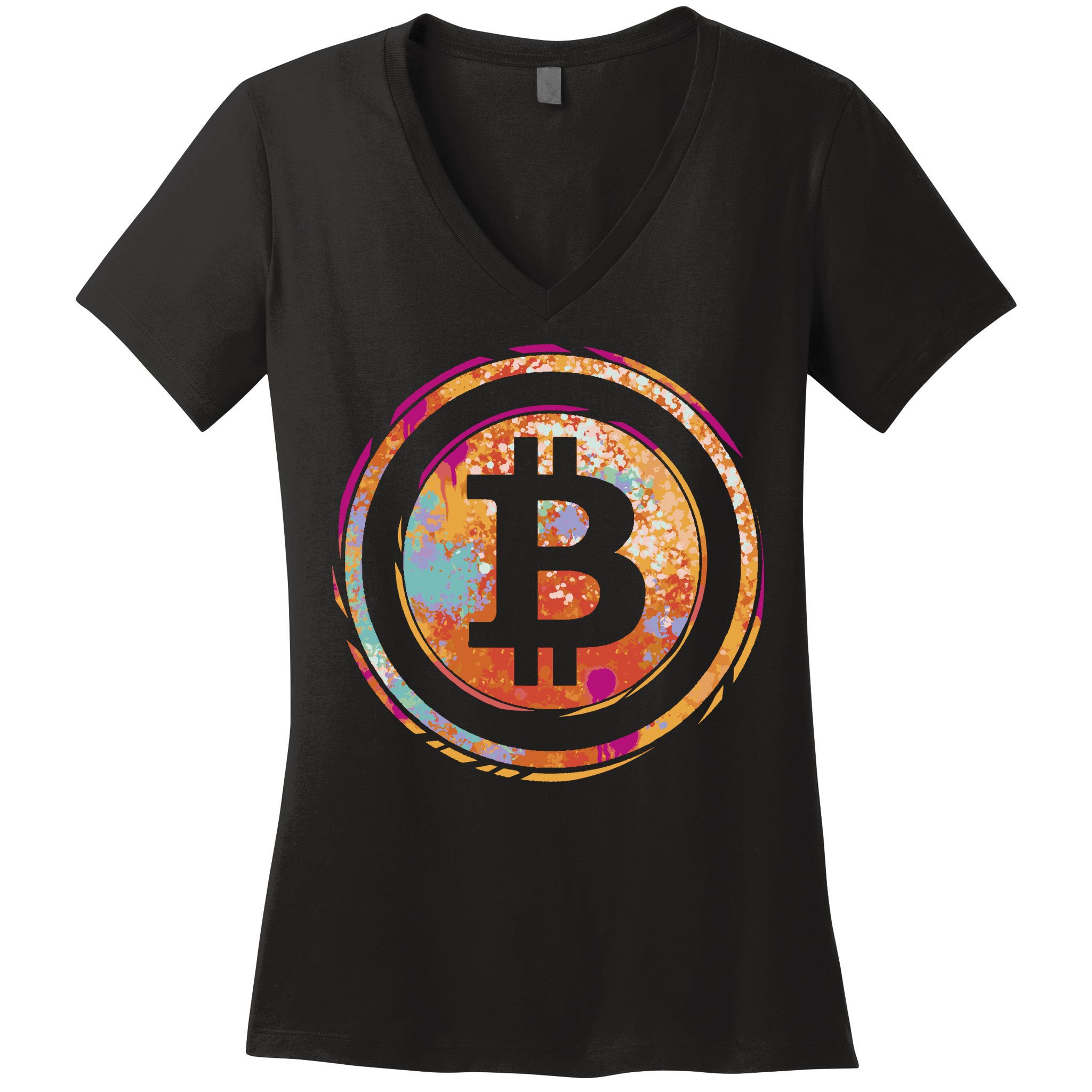 Bitcoin Retro Crypto Women's V-Neck T-Shirt