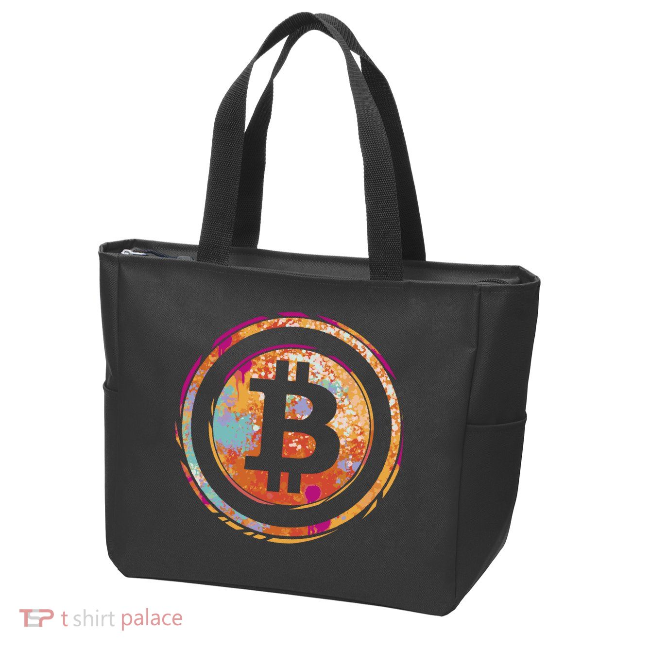 Bitcoin Retro Crypto Zip Tote Bag