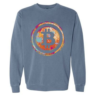 Bitcoin Retro Crypto Garment-Dyed Sweatshirt