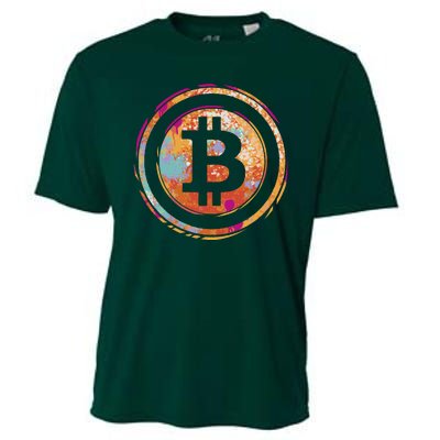 Bitcoin Retro Crypto Cooling Performance Crew T-Shirt