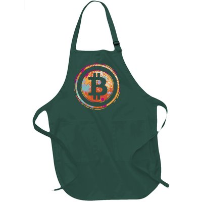 Bitcoin Retro Crypto Full-Length Apron With Pockets