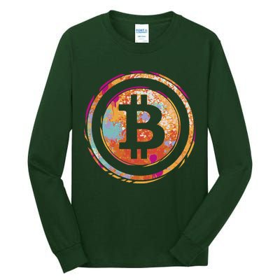 Bitcoin Retro Crypto Tall Long Sleeve T-Shirt