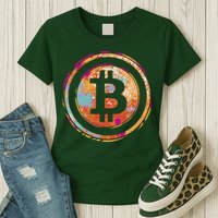 Bitcoin Retro Crypto Womens T-Shirt