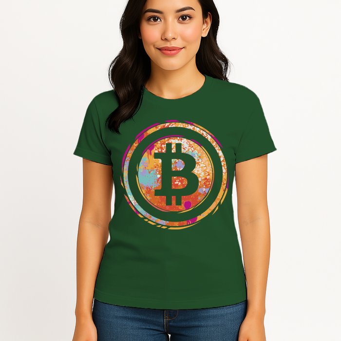 Bitcoin Retro Crypto Womens T-Shirt