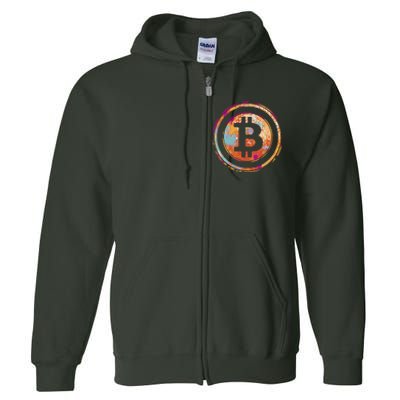 Bitcoin Retro Crypto Full Zip Hoodie