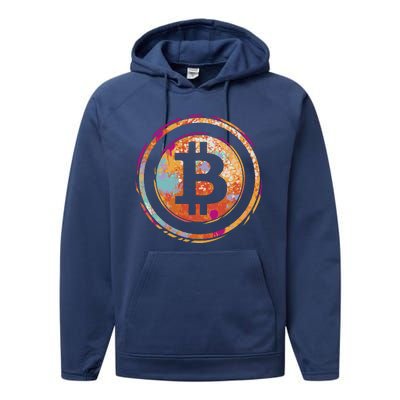 Bitcoin Retro Crypto Performance Fleece Hoodie