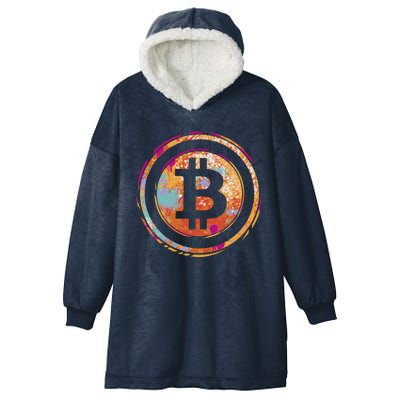 Bitcoin Retro Crypto Hooded Wearable Blanket