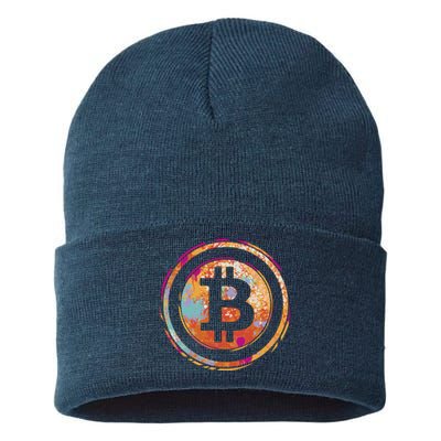 Bitcoin Retro Crypto Sustainable Knit Beanie