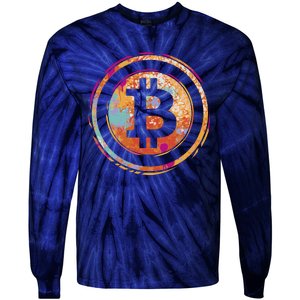 Bitcoin Retro Crypto Tie-Dye Long Sleeve Shirt