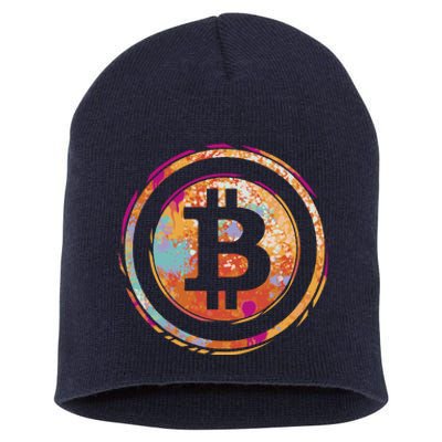 Bitcoin Retro Crypto Short Acrylic Beanie