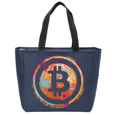 Bitcoin Retro Crypto Zip Tote Bag