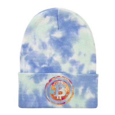 Bitcoin Retro Crypto Tie Dye 12in Knit Beanie