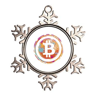 Bitcoin Retro Crypto Metallic Star Ornament