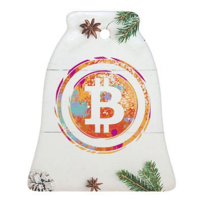 Bitcoin Retro Crypto Ceramic Bell Ornament