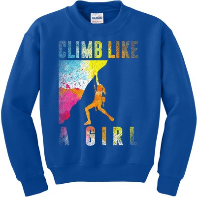 Bouldering Rock Climber Rock Climbing Kids Sweatshirt