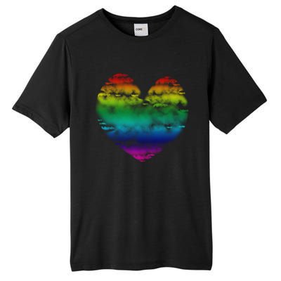 Big Rainbow Clouds Heart Tee Cute Valentines Day Gift Tall Fusion ChromaSoft Performance T-Shirt