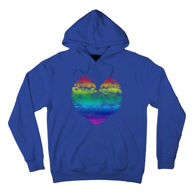 Big Rainbow Clouds Heart Tee Cute Valentines Day Gift Hoodie