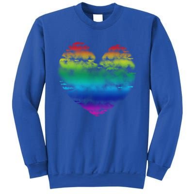 Big Rainbow Clouds Heart Tee Cute Valentines Day Gift Sweatshirt