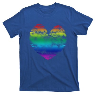 Big Rainbow Clouds Heart Tee Cute Valentines Day Gift T-Shirt