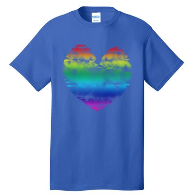 Big Rainbow Clouds Heart Tee Cute Valentines Day Gift Tall T-Shirt