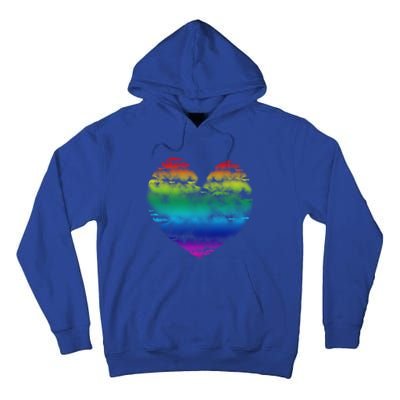 Big Rainbow Clouds Heart Tee Cute Valentines Day Gift Tall Hoodie