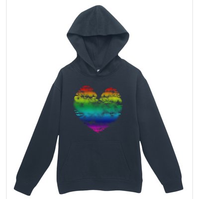 Big Rainbow Clouds Heart Tee Cute Valentines Day Gift Urban Pullover Hoodie