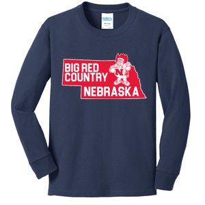 Big Red Country Nebraska Kids Long Sleeve Shirt