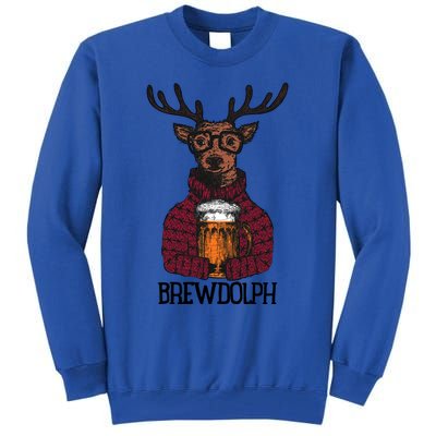 Brewdolph Reindeer Christmas Beer Lovers Meaningful Gift Tall Sweatshirt