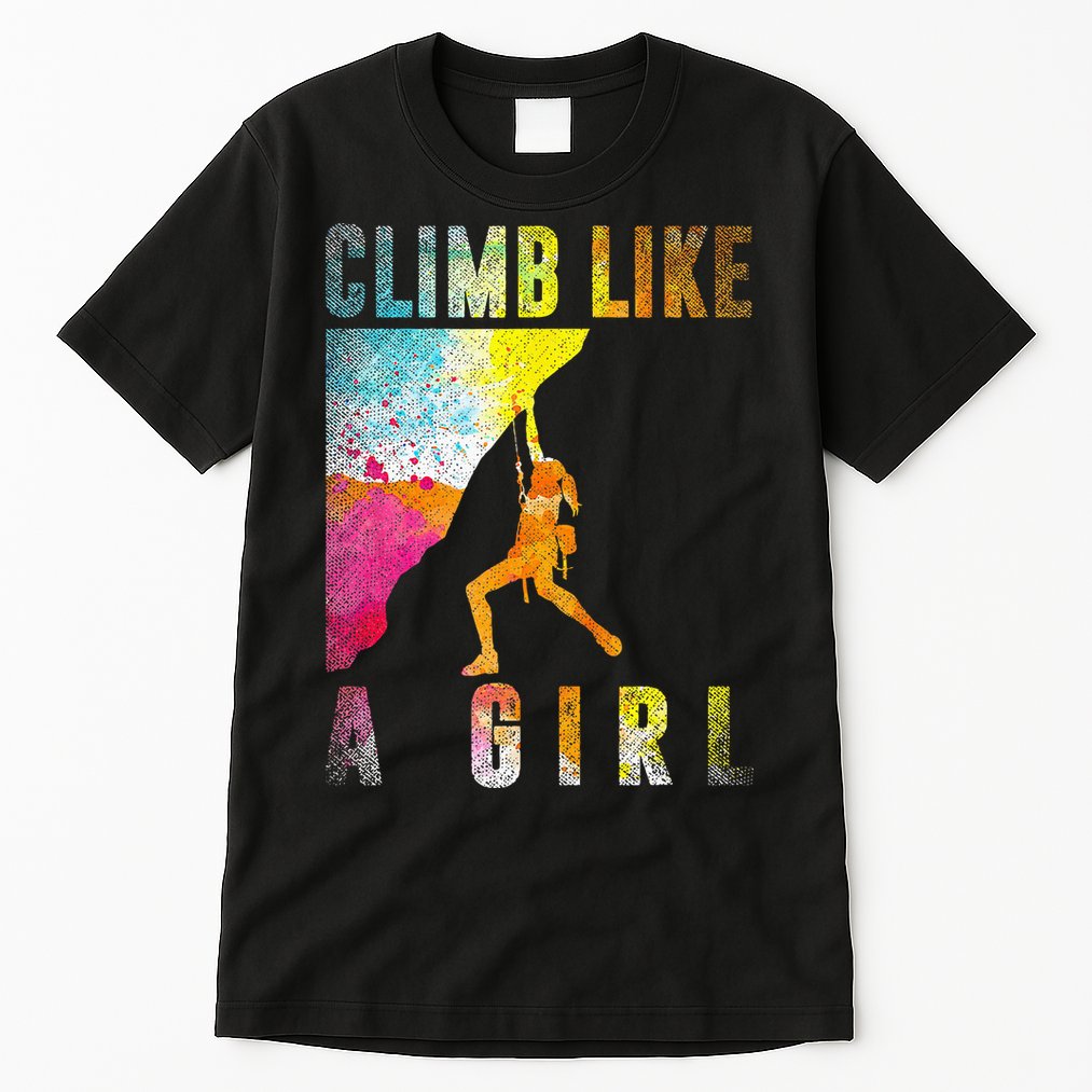Bouldering Rock Climber Women Kids Rock Climbing Tall T-Shirt