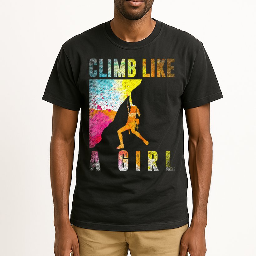 Bouldering Rock Climber Women Kids Rock Climbing Tall T-Shirt