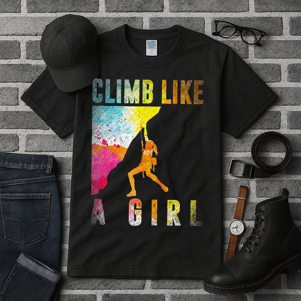 Bouldering Rock Climber Women Kids Rock Climbing Tall T-Shirt