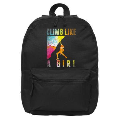 Bouldering Rock Climber Women Kids Rock Climbing 16 in Basic Backpack