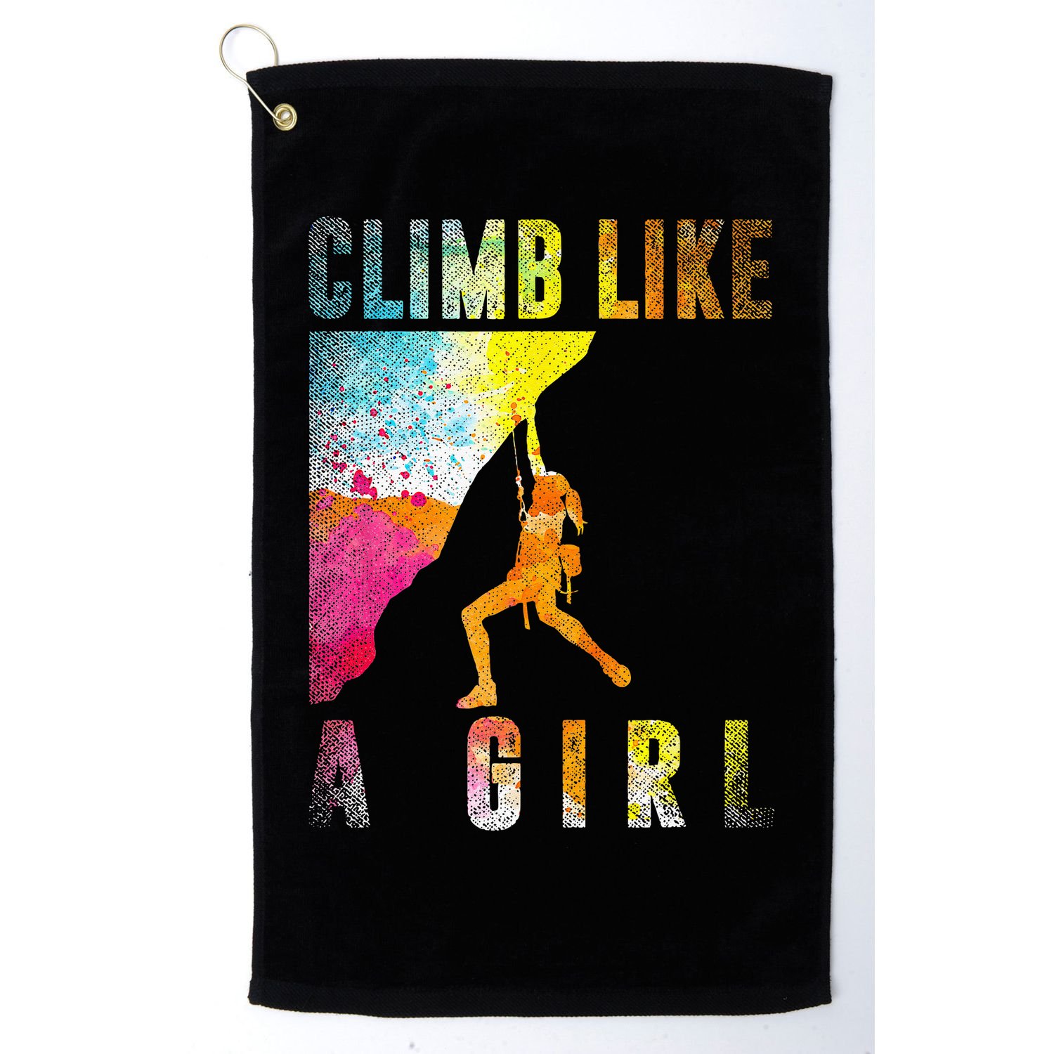 Bouldering Rock Climber Women Kids Rock Climbing Golf Towel