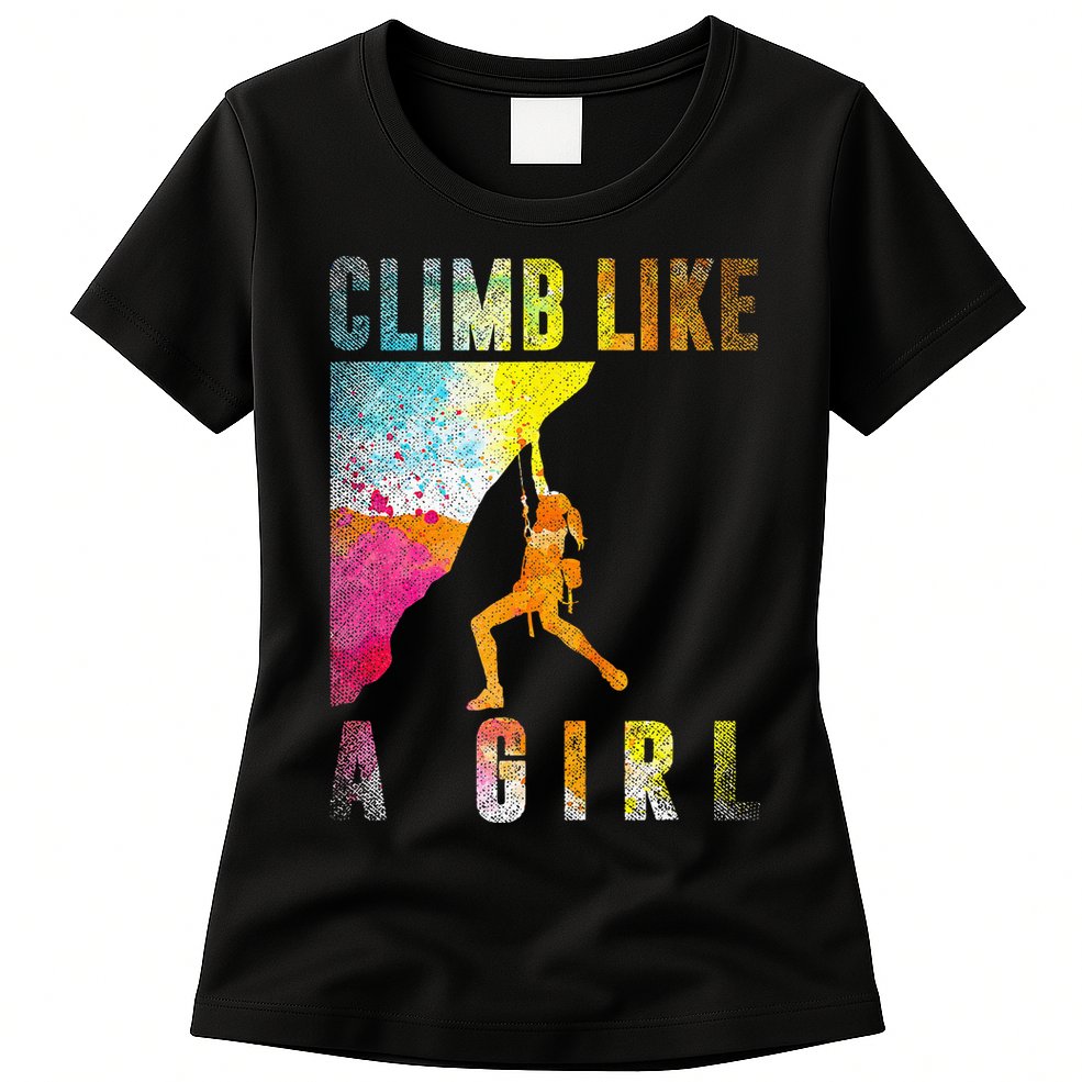 Bouldering Rock Climber Women Kids Rock Climbing Womens T-Shirt