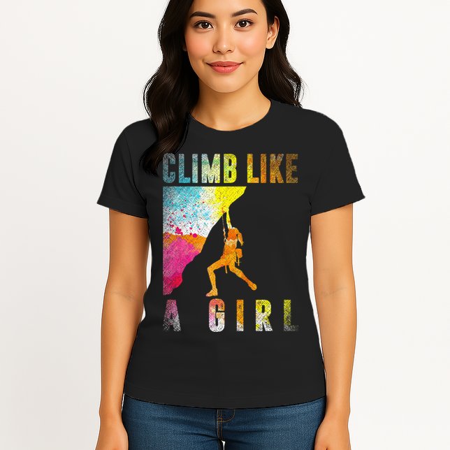 Bouldering Rock Climber Women Kids Rock Climbing Womens T-Shirt