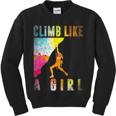 Bouldering Rock Climber Women Kids Rock Climbing Kids Sweatshirt