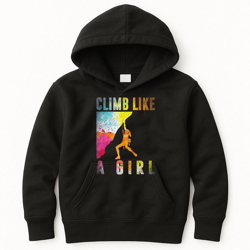 Bouldering Rock Climber Women Kids Rock Climbing Kids Hoodie