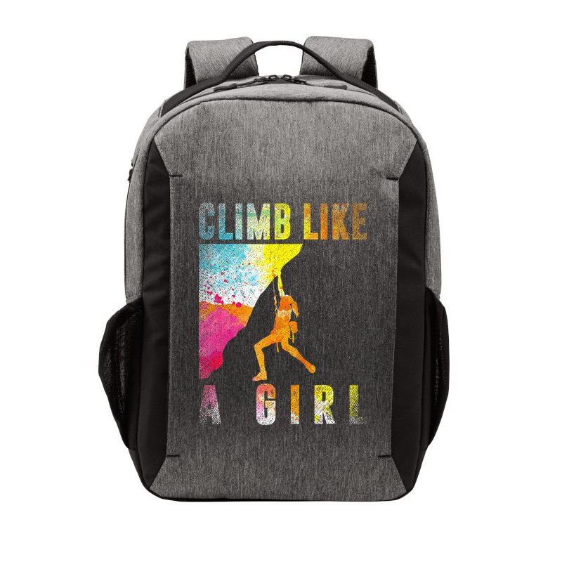 Bouldering Rock Climber Women Kids Rock Climbing Vector Backpack