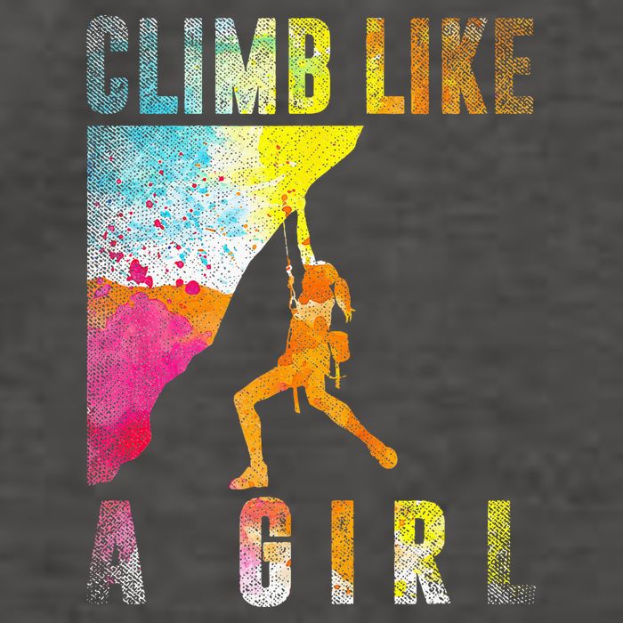 Bouldering Rock Climber Women Kids Rock Climbing Vector Backpack