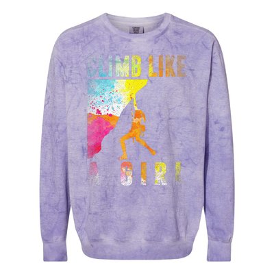 Bouldering Rock Climber Rock Climbing Colorblast Crewneck Sweatshirt