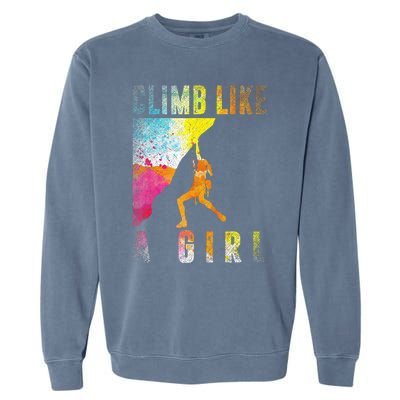 Bouldering Rock Climber Rock Climbing Garment-Dyed Sweatshirt