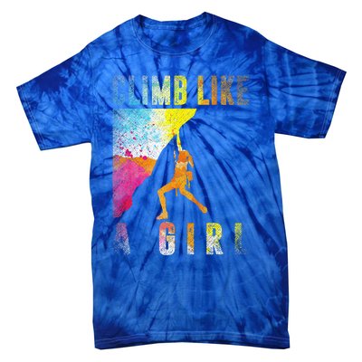 Bouldering Rock Climber Rock Climbing Tie-Dye T-Shirt