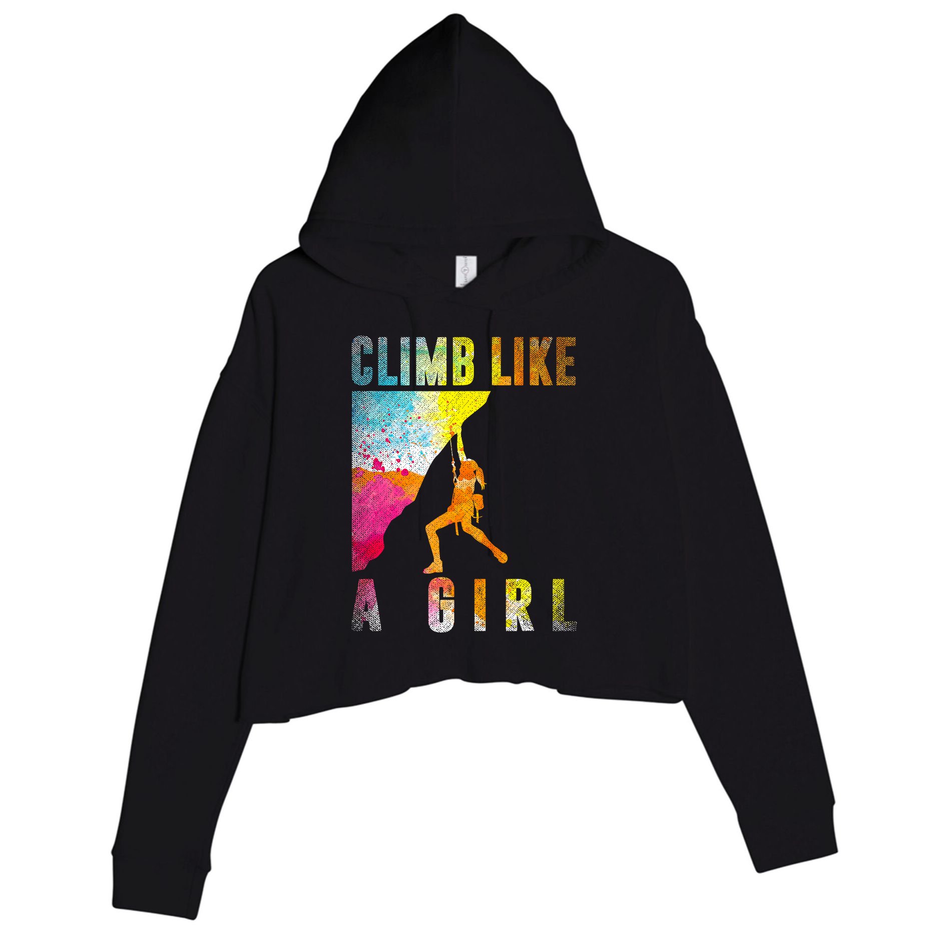 Bouldering Rock Climber   Crop Fleece Hoodie