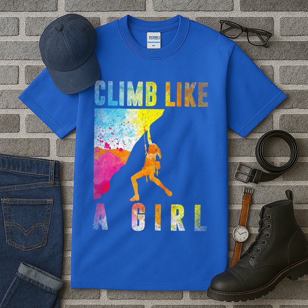 Bouldering Rock Climber   Tall T-Shirt