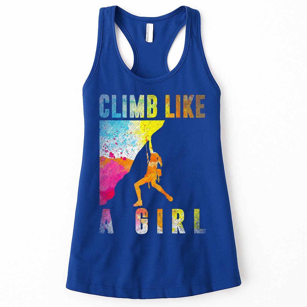 Bouldering Rock Climber   Womens Tank Top