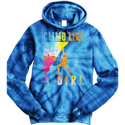 Bouldering Rock Climber   Tie Dye Hoodie