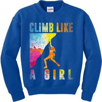 Bouldering Rock Climber   Kids Sweatshirt