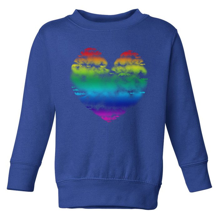 Big Rainbow Clouds Heart Tee Cute Valentines Day Gift Cute Gift Toddler Sweatshirt